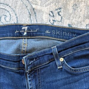 7 For All Mankind Slim Skinny Jeans in Deep Indigo